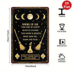 Witchcraft Blessing Metal Sign: Pagan Moon Phase Altar Decor
