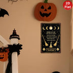 Witchcraft Blessing Metal Sign: Pagan Moon Phase Altar Decor