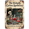 Gothic Apothecary Metal Sign: Halloween Potion Decor - 8x12