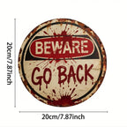 Horror Beware Metallschild | Blutige Halloween Wandkunst, Spukhaus Dekoration