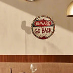 Horror Beware Metallschild | Blutige Halloween Wandkunst, Spukhaus Dekoration