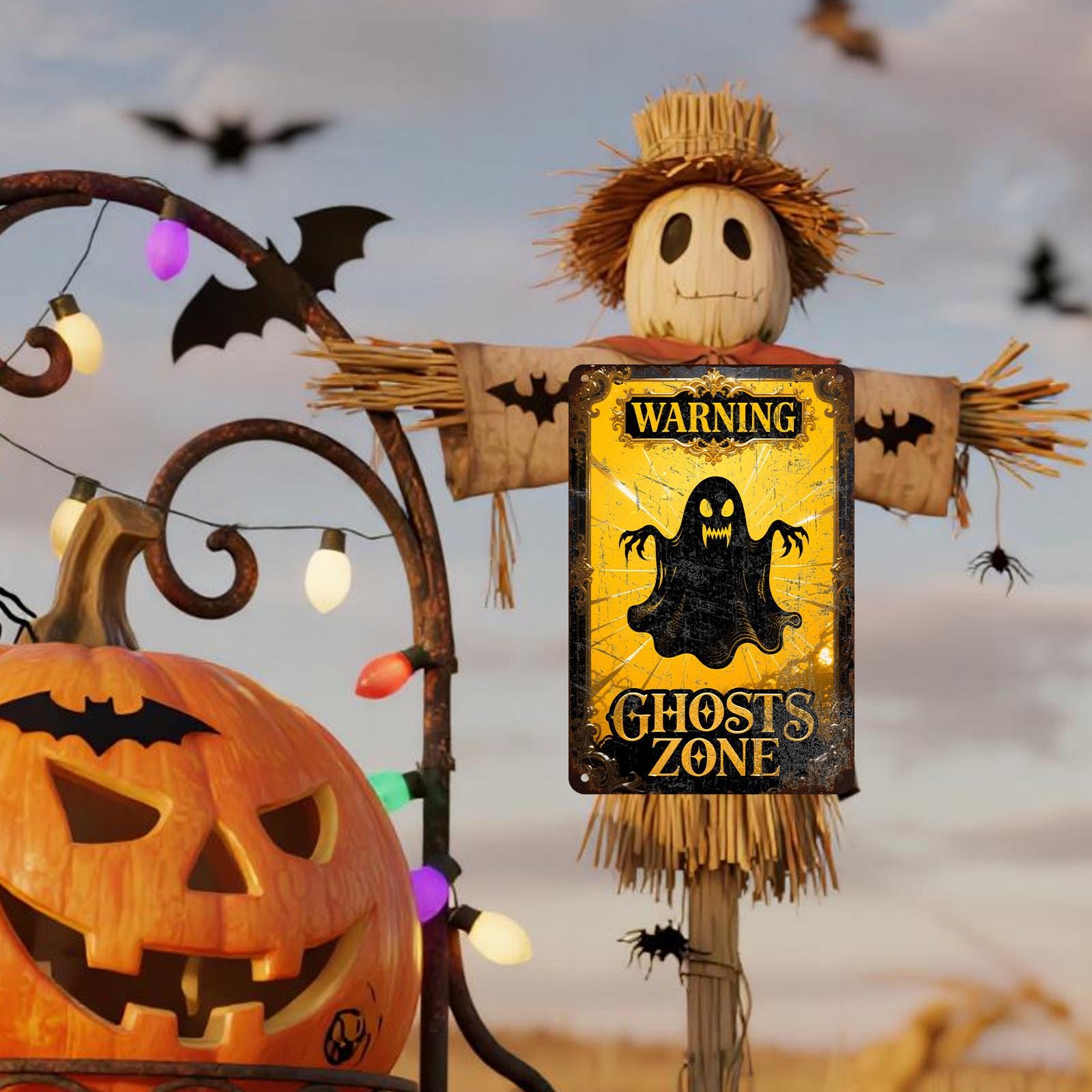 Witch Wall Art Metal Sign: Gothic Roses, Skull Tattoo Decor