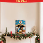 Décoration murale crèche de Noël vintage en métal | Panneau métallique de décoration de Noël religieuse