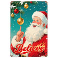 Vintage Weihnachtsmann Metallschild | Retro Weihnachtsdeko