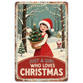 Vintage Weihnachts-Metallwandkunst | Rustikales Feiertags-Wohnzimmer-Metallschild
