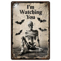 Skelett Metallschild | Halloween Spukhaus Dekoration (20x30 cm)