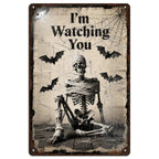 Skelett Metallschild | Halloween Spukhaus Dekoration (20x30 cm)