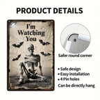 Skelett Metallschild | Halloween Spukhaus Dekoration (20x30 cm)