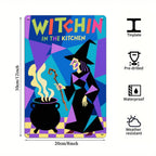 Witchin' Kitchen Metal Sign: Retro Pop Art Halloween Decor