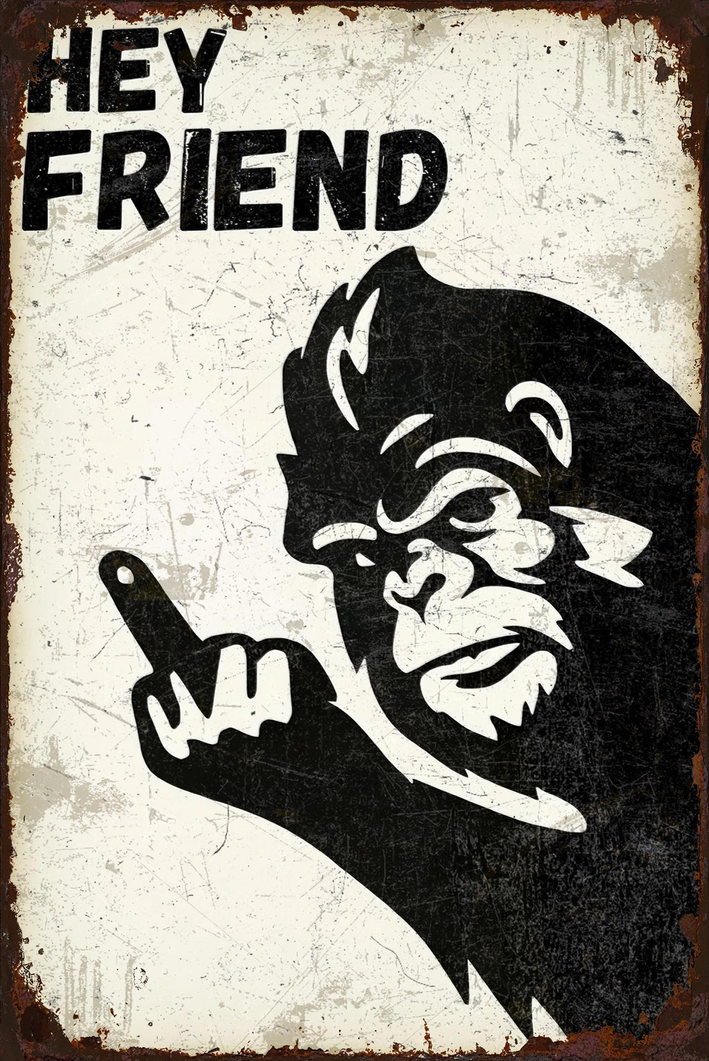 Panneau métallique Bigfoot amusant | Décoration de bar et garage vintage Sasquatch