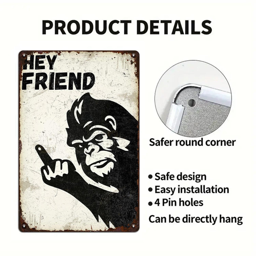 Panneau métallique Bigfoot amusant | Décoration de bar et garage vintage Sasquatch