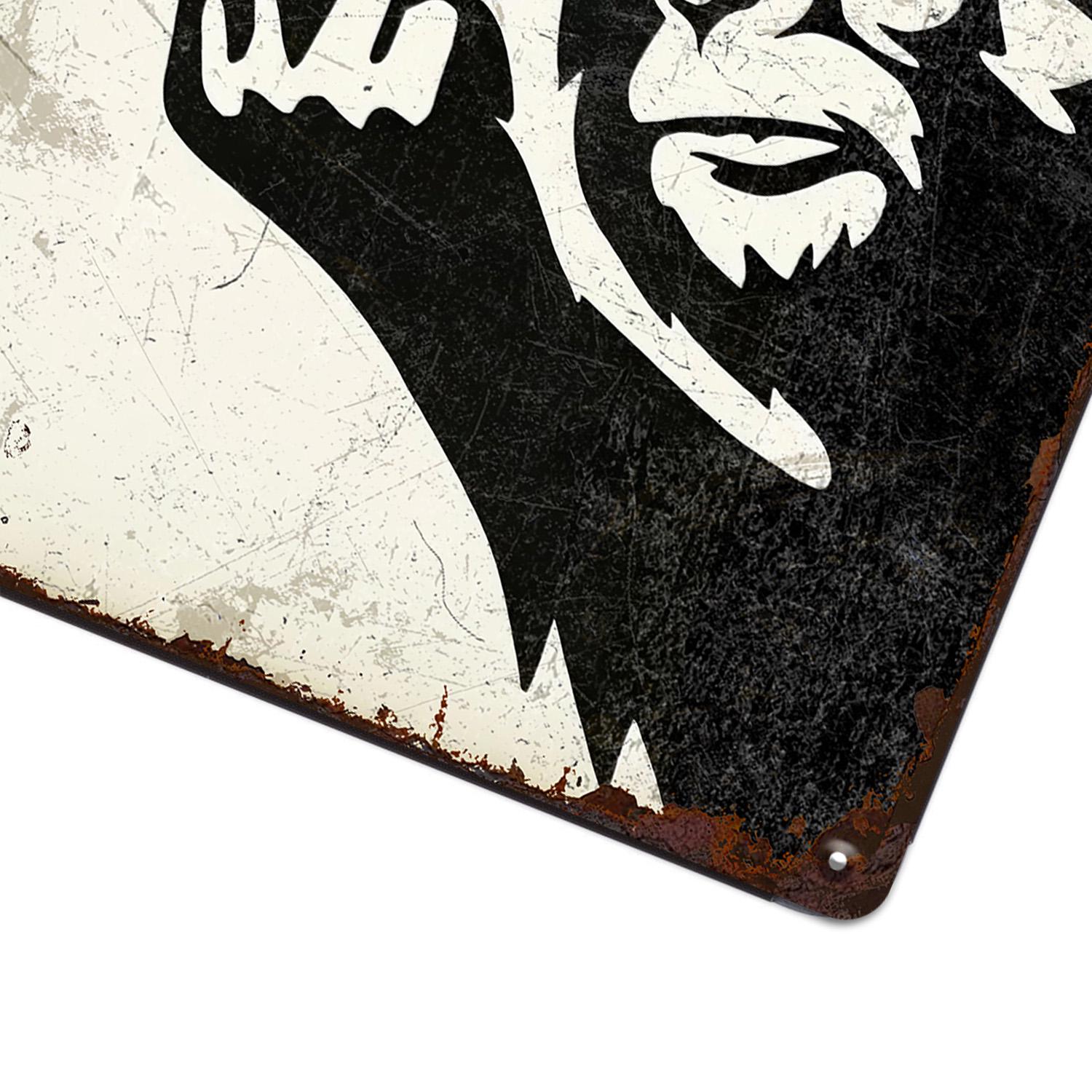 Funny Bigfoot Metal Sign: Vintage Sasquatch Garage Bar Decor