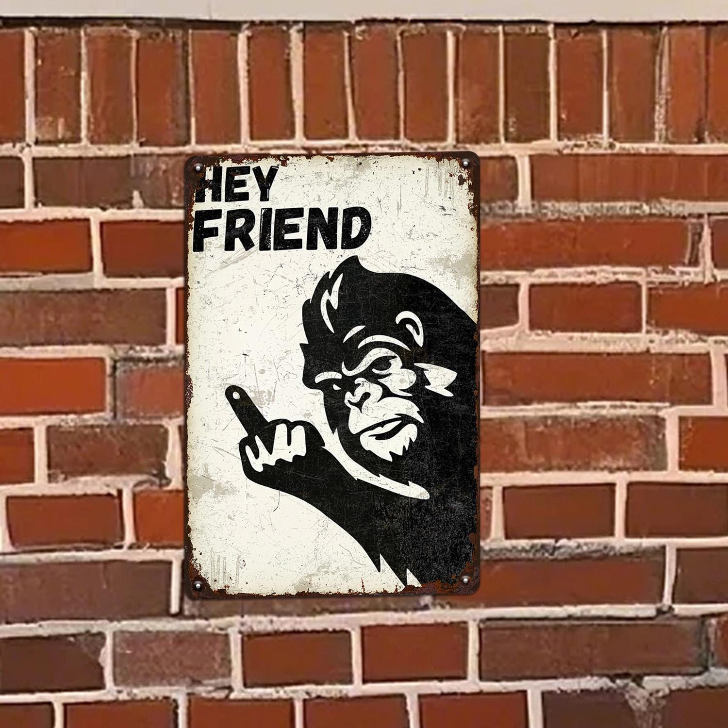 Funny Bigfoot Metal Sign: Vintage Sasquatch Garage Bar Decor