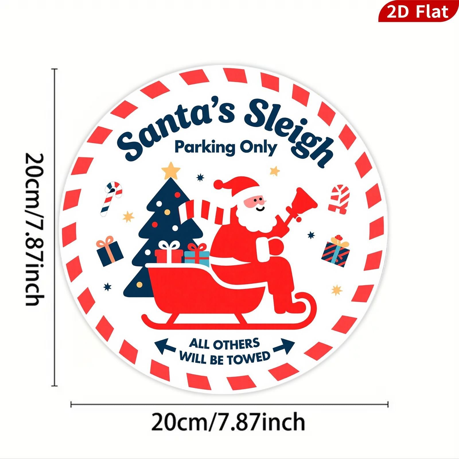 Vintage Santa's Sleigh Parking Metal Sign: Festive Christmas Decor
