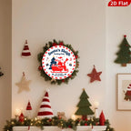 Plaque métallique vintage « Emplacement traîneau du Père Noël » | Décoration de Noël festive