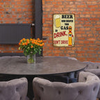Lustiges Bier Zapfsäule Metallschild | Retro Bar, Garage, Männerhöhle Deko