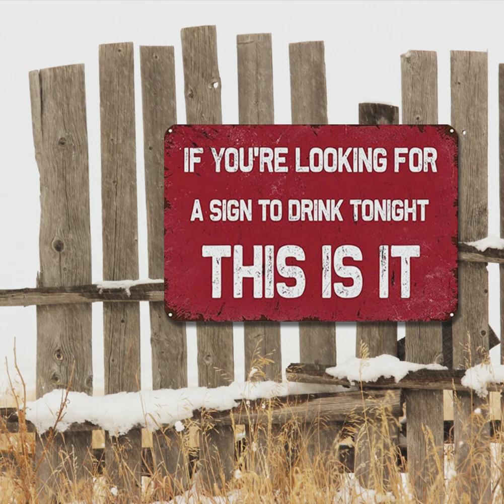 Funny Drinking Metal Sign: Retro Bar Decor for Man Cave