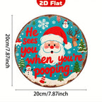 Lustiges Weihnachtsmann-Badezimmer-Schild | Festliche Feiertags-Metallwandkunst-Dekor Metallschild