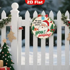Divertido letrero de metal de Papá Noel haciendo sus necesidades | Decoración navideña festiva para baño