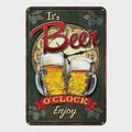 Beer O’Clock Metal Sign: Funny Bar, Pub, Garage Decor
