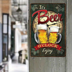 Bier-Uhr Metallschild | Lustige Bar-, Kneipen-, Garagendeko