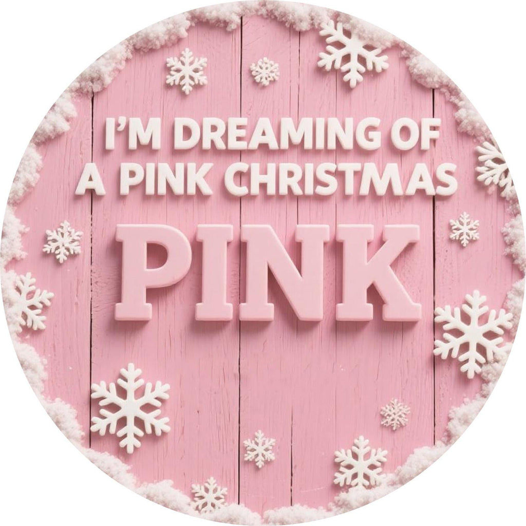 Pink Christmas Metal Wall Art: Snowflake Holiday Decor