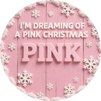 Pink Christmas Metall Wandkunst | Schneeflocken Weihnachtsdeko Metallschild