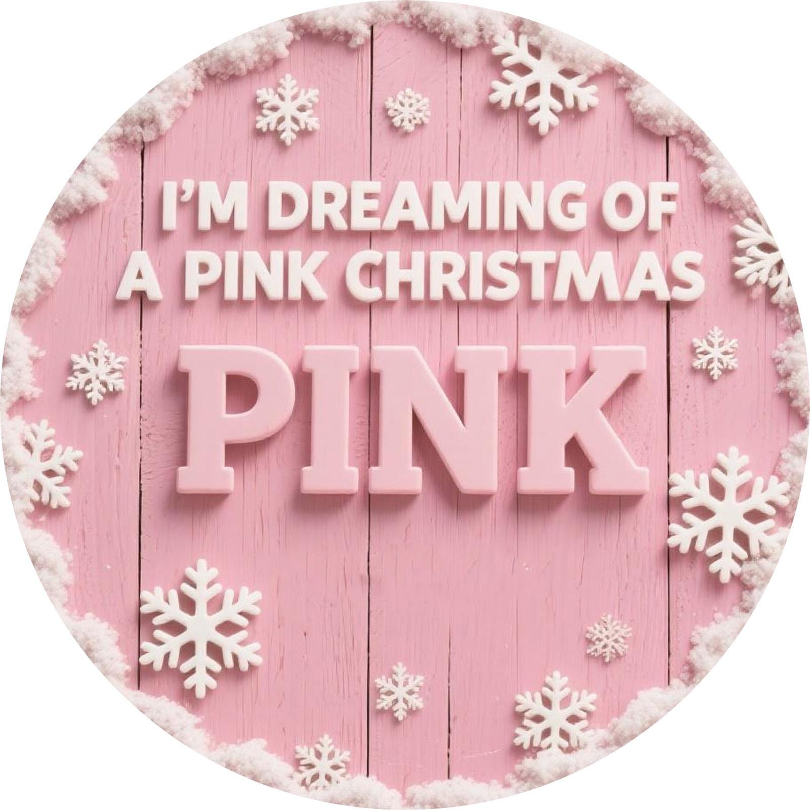 Pink Christmas Metal Wall Art: Snowflake Holiday Decor