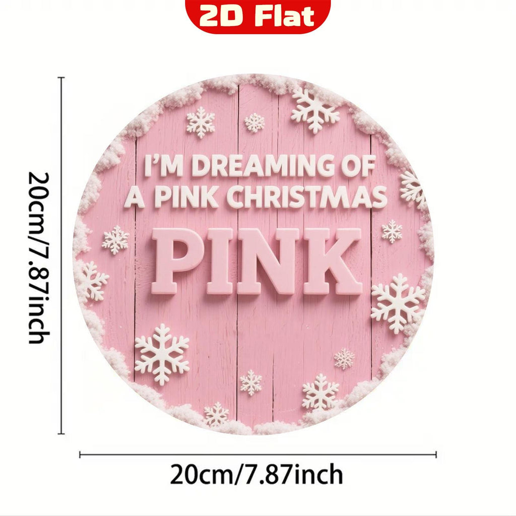 Pink Christmas Metal Wall Art: Snowflake Holiday Decor