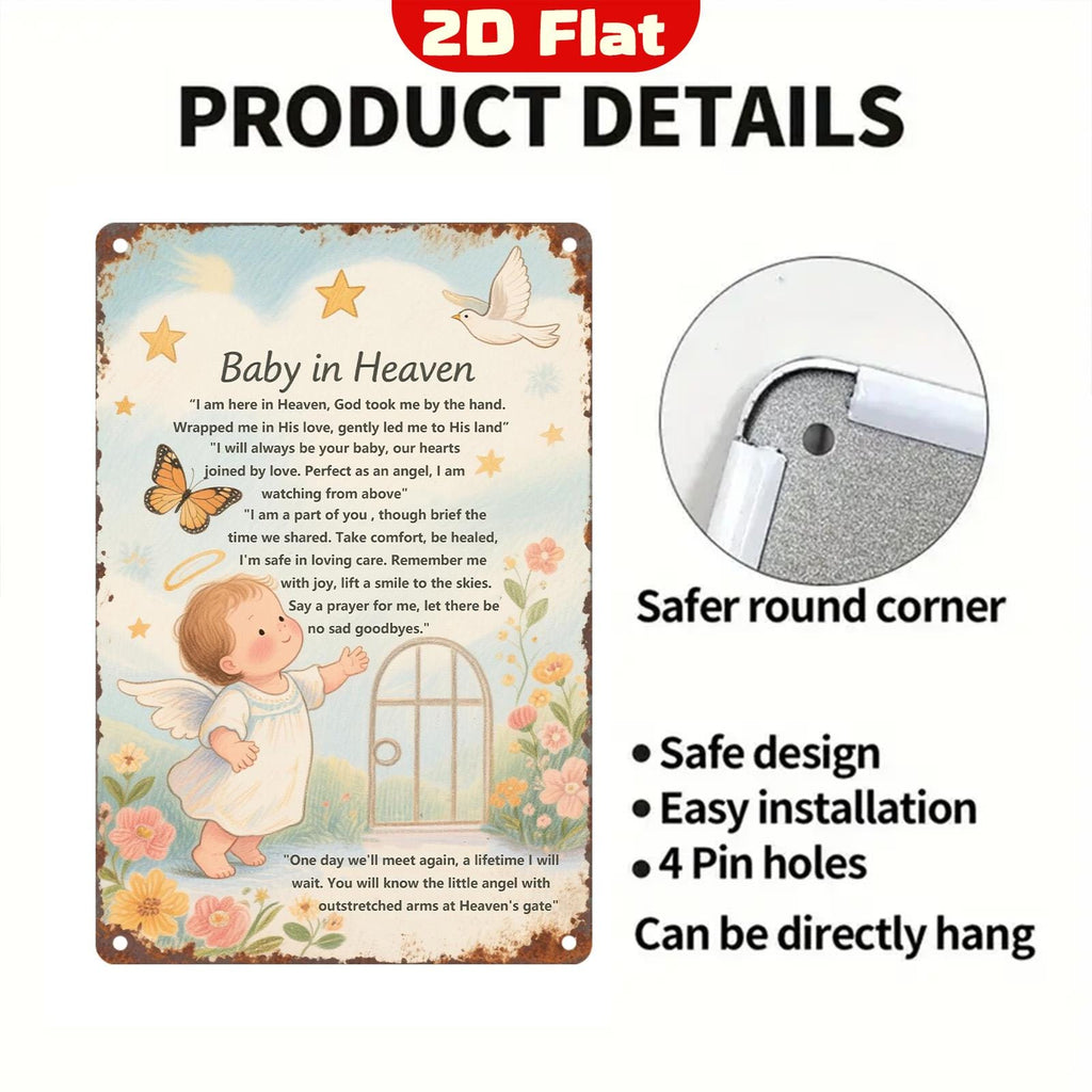 Baby Memorial Sign: Angel, Cross & Butterfly - Sympathy Gift