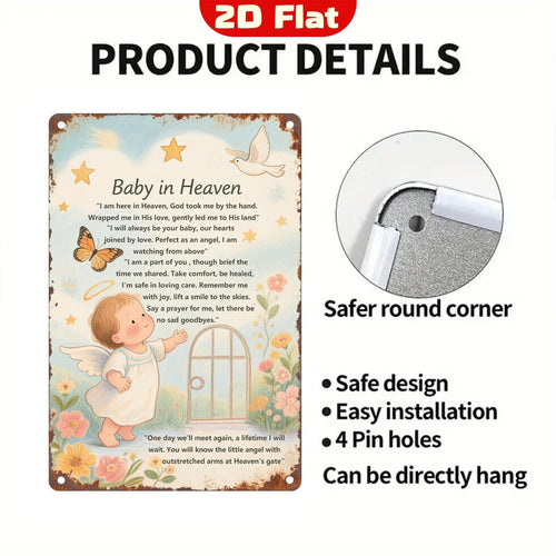 Baby Memorial Sign: Angel, Cross & Butterfly - Sympathy Gift