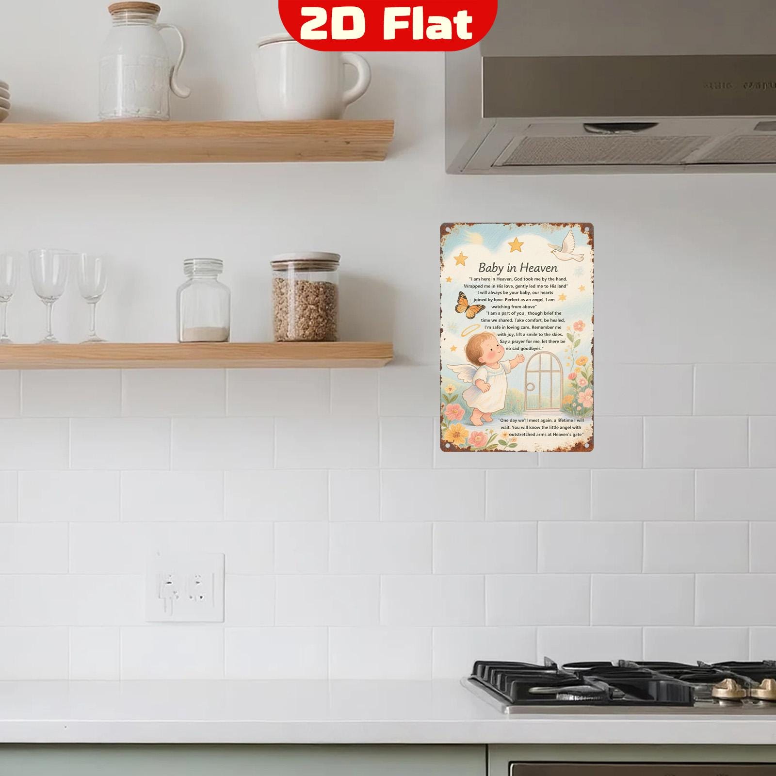 Baby Memorial Sign: Angel, Cross & Butterfly - Sympathy Gift