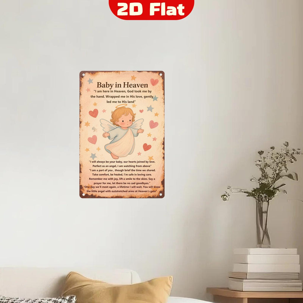 Baby Memorial Metal Plaque: Angel Hearts & Stars, Remembrance Decor