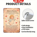 Baby-Gedenktafel aus Metall | Engelsherzen & Sterne, Erinnerungsdeko Metallschild