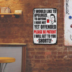 Panneau métallique drôle d'excuse | Humour sarcastique vintage | Décoration de bureau