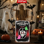 Enseigne métallique café Halloween | Fraîchement hantéDécoration de cuisine rustique vintage
