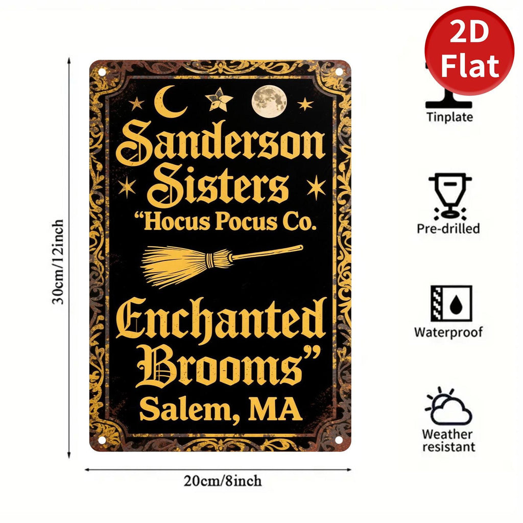 Hocus Pocus Metal Sign: Sanderson Sisters, Salem MA Halloween Decor