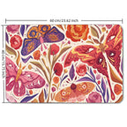 Boho Motte Blumen Fußmatte | Rutschfester Rosen-Teppich