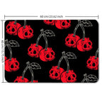 Tapis de sol Cerise Crâne Rouge, Tapis d'appoint Gothique Punk