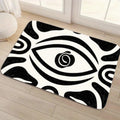 Abstract Eye Floor Mat – Black and White Boho Decor Rug