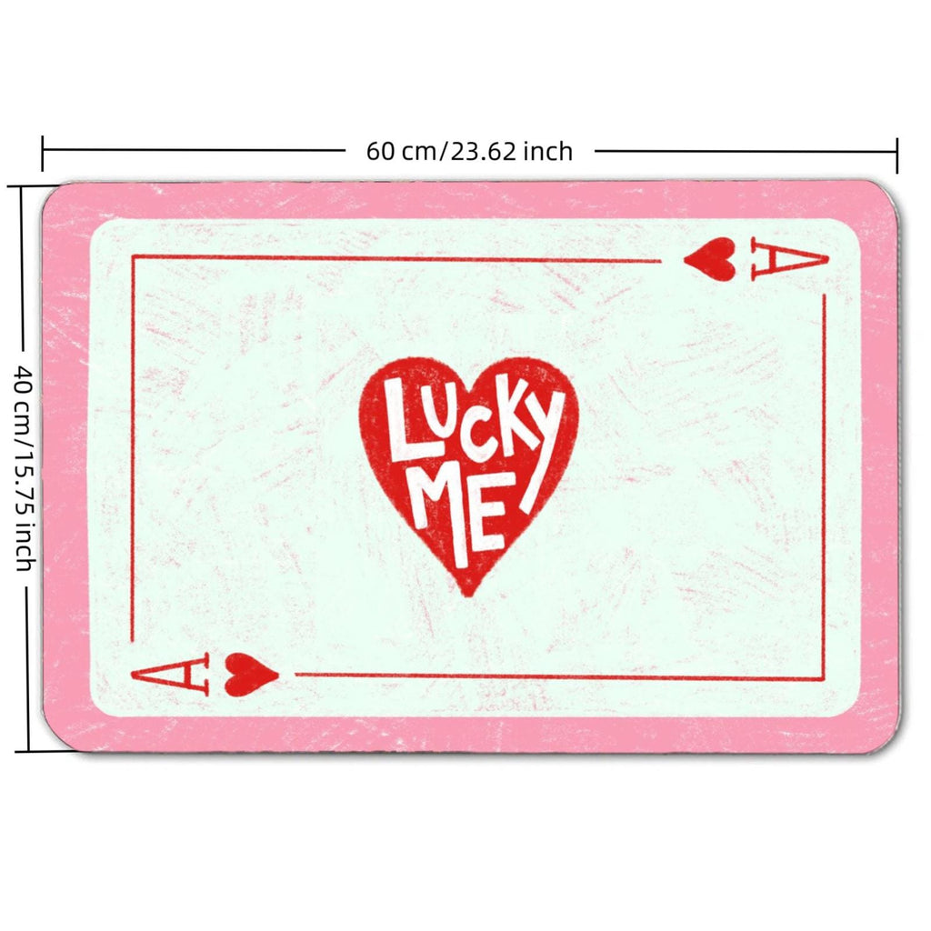 Lucky Me Ace of Hearts Floor Mat – Pink Playing Card Rug