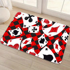 Tapis de sol cartes à jouer rouges et noires | Tapis de poker damier