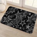 Grunge Black Star Floor Mat – Distressed Gothic Home Decor