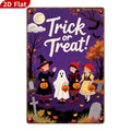 Halloween Metal Sign: Trick or Treat, Witch, Ghost, Children