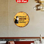 Vintage Cat Metal Sign: Funny Rustic Wall Art, Pet Lover Gift
