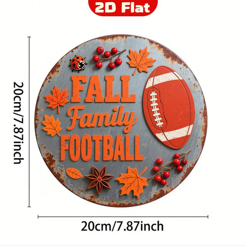 Panneau métallique Football d'automne | Décoration d'automne rustique en feuille d'érable