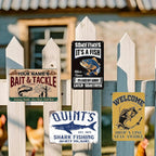 Plaque Métal Vintage Pêche | Appâts & Articles de PêcheDécor Rustique Cabane de Lac (20x30 cm)
