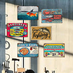 Enseigne rétro en métal Fruits de mer | Décoration Poissonnerie, Sardines et Frites