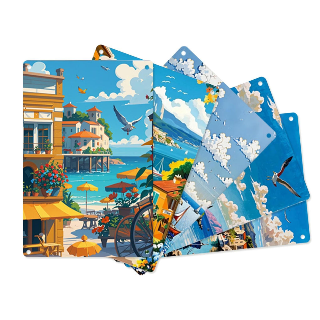 Mediterranean Coastal Metal Wall Art: Nautical Seaside Decor Set