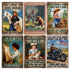 Plaque métal vintage | Art inspirant, décoration équestre et de jardin